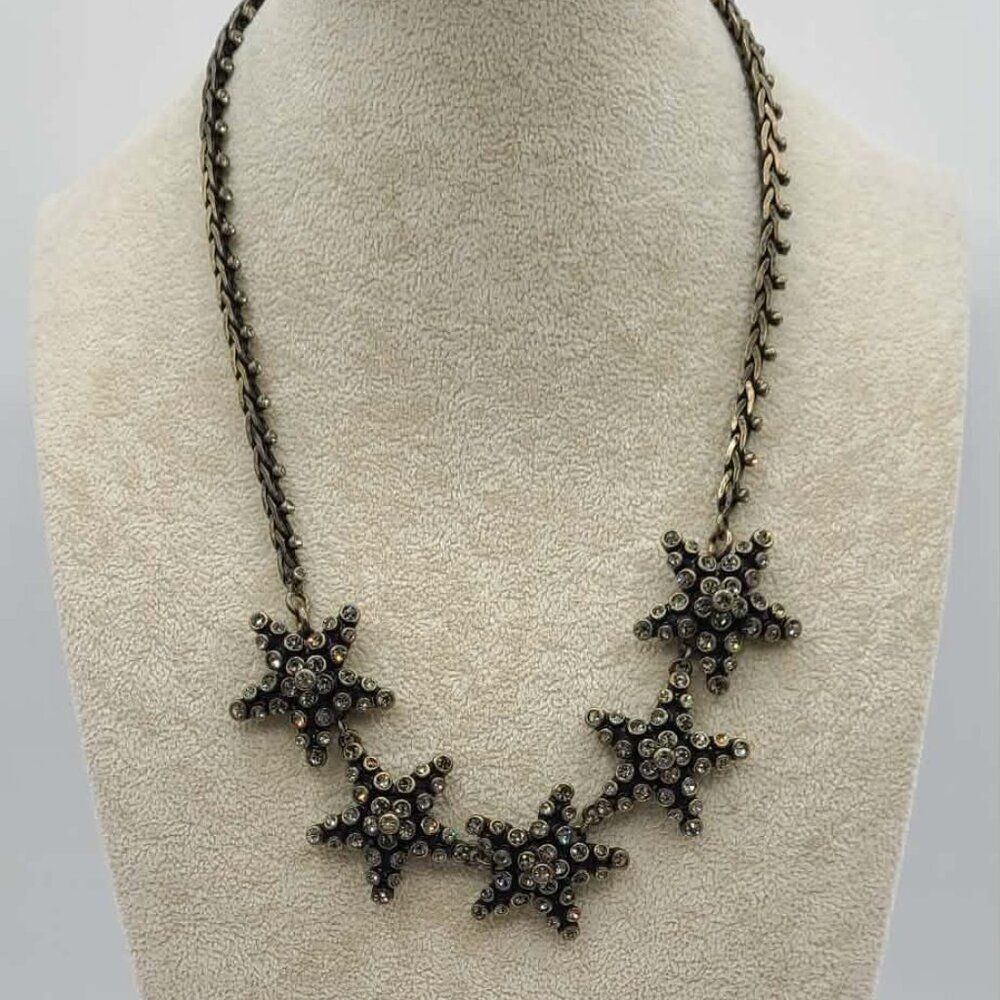 J Crew Black Starfish Crystal Necklace